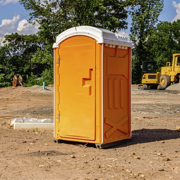 how often are the portable restrooms cleaned and serviced during a rental period in Swanton